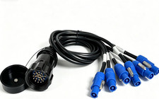 19Pin Socapex to 3Pin Powercon Power Cable 3.8FT, 13AWG 6 Way Power Transportati picture