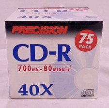 Precision CD-R 700MB 80 Minute 40x Blank Recordable Discs 75 Pack New in Box picture