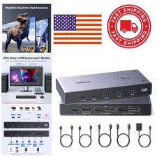 USB 3.0 KVM Switch 2 In 1 Out For Dual Computer Display And Peripheral Sharing picture