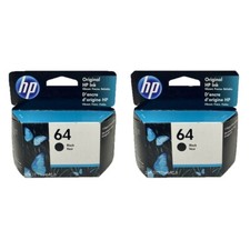 2pcs Genuine HP 64 Black Printer Ink Cartridges picture