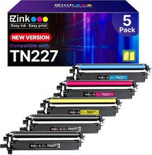 TN227 High Yield Toner 5 Pack 2 Black Cyan Magenta Yellow picture