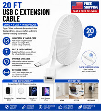Durable 20FT Windproof USB C Male to Female Extension Cable for Smart Charging picture