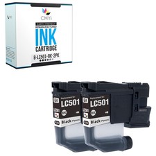 CMYi 2-Pack Compatible LC501BK Ink Cartridges fits Brother MFC-J1360DW, J1410DW picture