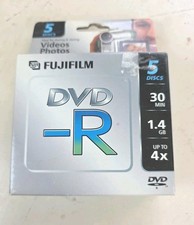 5 Disc Pack Fujifilm DVD-R Camcorder 1.4 GB / 30 Min 4X / For Videos Photos Data picture