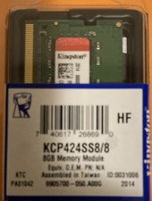 Kingston KCP424SS8/8 8GB DDR4 SDRAM Memory Module - 2400 MHz - 260-pin - SoDIMM picture