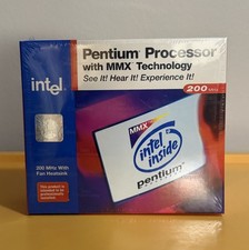 Intel Pentium MMX 200MHz CPU Processor Socket 7 SL23W Vintage Retro PC Sealed picture