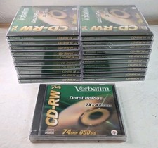 Verbatim CD-RW 74 DataLifePlus 2X-4X Speed 650 MB New - Large  Lot of 21 picture