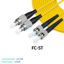 5Pcs 1m 2m 3m 5m 10m 15m FC/UPC to ST/UPC Duplex SM Fiber Optic Patch Cord LSZH picture