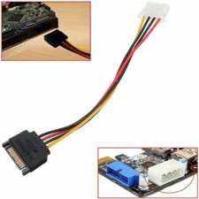 5Pcs IDE/Molex 4-Pin Male To Serial ATA SATA 15-Pin Female Power Adapter Cable picture