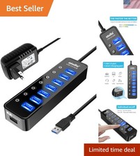 Powered USB Hub 3.0, 8-Port USB 3.0 Data Hub Splitter with One Smart Charging... picture