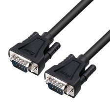15ft RS232 Null Modem Cable Serial DB9 Male To Male 7 Wire Crossover Cord picture