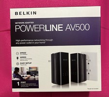 Two Belkin PowerLine AV500 Network Adapters, New in Box picture