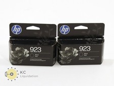 2x Lot Genuine HP 923 Black 4K0T3LN Ink Cartridges picture