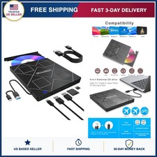 GODBPNYMU 5-in-1 External CD/DVD Drive USB 3.0 Type-C Burner SD/TF Reader picture