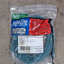 Tripp Lite N201-014-GN Cat6 RJ-45 Snagless Ethernet Patch Cable 14ft Green picture
