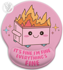 Blusabaca Funny Cute Mouse Pad with Wrist Rest, Dumpster on Fire Ergonomic Mouse picture