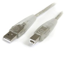 StarTech USB2HAB15T 15Ft USB A to USB-B Transparent Printer Scanner Cord Cable picture