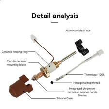 Ceramic Heating Block for Creality K1C K1 Max Hotend 0.4mm Nozzle Heat Sink SUK picture