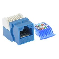 10 Pack of CAT6 Tool Less Keystone Jack Blue picture