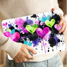 2PCS Colorful Heart Shaped Ink Splash Art Vinyl Laptop Skin picture