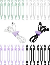 28 Pcs Silicone Cable Ties Reusable, Cable Cord Organizer Straps | 4 Color Cable picture