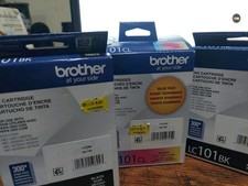 3 Brother LC101BK Black Ink Cartridge + Color New Exp 2027 picture