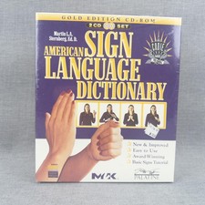 American Sign Language Dictionary Gold Edition + ASL for Kids CD-ROM Lot Sealed picture
