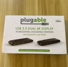 Plugable UD6950H USB 3.0 Dual 4K Display Horizontal Docking Station opened box picture
