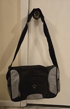 Black And Grey Messenger Bag With Adjustable Strap And Handle picture