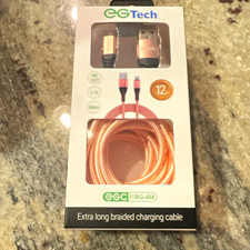 eGTech Braided USB to Micro USB Cable 12 ft Extra Long Rose Gold picture