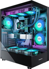 PC CASE ATX 6 PWM ARGB Fans Pre-Installed, Type-C Mid Tower Computer Case with F picture