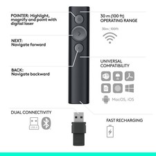 Logitech Spotlight Presentation Remote Wireless Black for Logitech picture