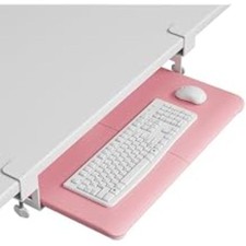 BONTEC Under Desk Keyboard Tray Pink Clamp-On Slide Out Ergonomic Drawer picture