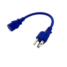 Blue 1FT Universal 3 Prong AC Power Cord Cable 18AWG Computer Printer Monitor TV picture