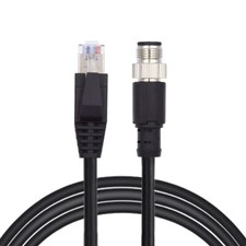 CHENYANG M12 Type-D Male to RJ45 Cat5e Male Cable for Lan Ethernet Network 1m picture