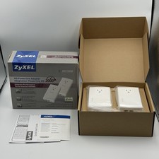 ZyXEL 2000 Mbps HD Powerline Adapter 2-Port Gigabit - Model PLA5456 2 Units picture
