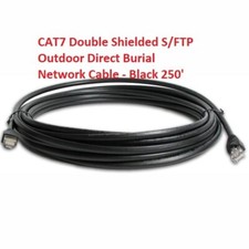 CAT7 Double Shielded S/FTP Outdoor Direct Burial Network Cable - Black 250' picture