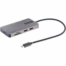 StarTech USB C Multiport Adapter, Dual HDMI, 4K 60Hz, 2x 5Gbps USB-A Hub, 100W picture