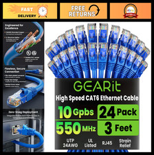 Cat6 Ethernet Cable 3ft - 24-Pack Blue Patch Cables for High-Speed Internet picture