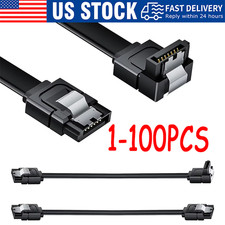 SATA III Cable 6Gbps 90 Degree Right Angle Locking Latch 18 Inches for HDD Lot picture