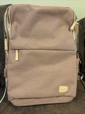 NOBLEMAN Backpack for women and man,Waterproof travel work Beige -pink Plus  USB picture
