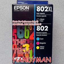 4-PACK EPSON GENUINE 802XL BLACK & 802 COLOR INK (NO RETAIL BOX) WF-4720 picture