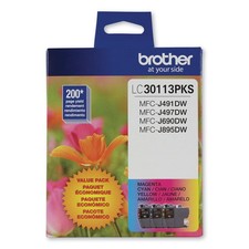 Brother LC3011 Ink, 200 Page-Yield, Cyan/Magenta/Yellow, 3/Pack picture