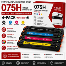 075H Toner 4-Pack for Canon MF665Cdw MF663Cdw LBP646Cdw 075 High Yield CMYK picture