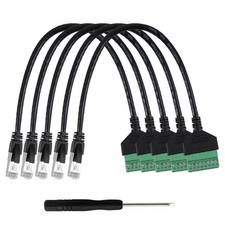 5 PCS RJ45 Male To 8 Pins Terminal Adapter For Cat5 Ethernet Extender Block picture
