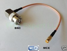 BNC Right Angle Male to MCX FEMALE RF pigtail Cable RG316/RG174 4-20in USA Asmbl picture