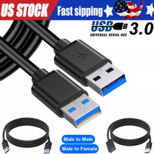 USB 3.0 A Male to A Male Cable Data Transfer Super Speed Power Charger Metal LOT picture