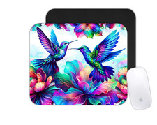 Custom Mouse Pad Colorful Hummingbirds Flying Birds Nature Desk Mat Office picture