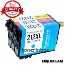 3pk 212XL T212XL CMY Ink Cartridge For Eps 212 WF-2830 WF-2850 XP-4105 XP-4100 picture