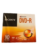 Sony DVD-R 10 Pack, 120min 4.7 GB AccuCORE w/ Cases Brand New Factory Sealed picture